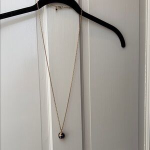 J. Crew Gold-Tone Chain with Navy Anchor Pendant